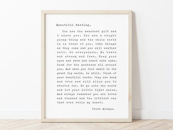 Beautiful Darling Quote | Beautiful Darling Sign | Baby Room Wall Art | New Born Present | Nurser... | Etsy (US)