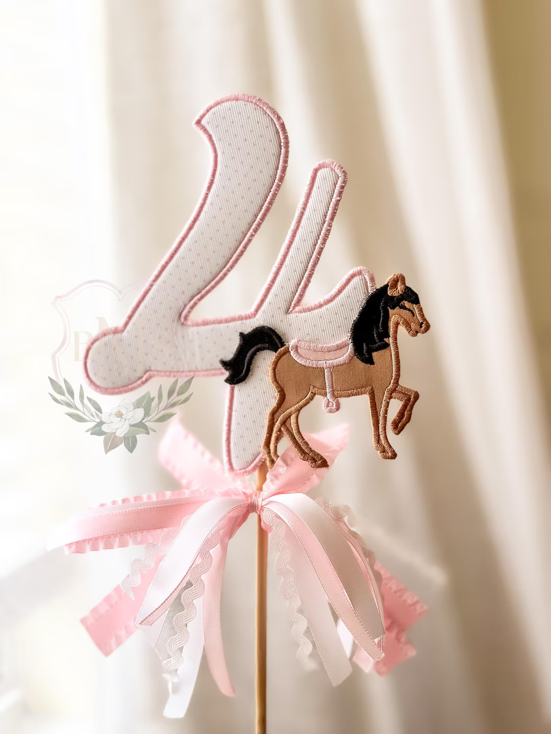 Horse Birthday Cake Topper Girls Birthday Horse Birthday Party Cake Topper Embroidered Cake Toppe... | Etsy (US)