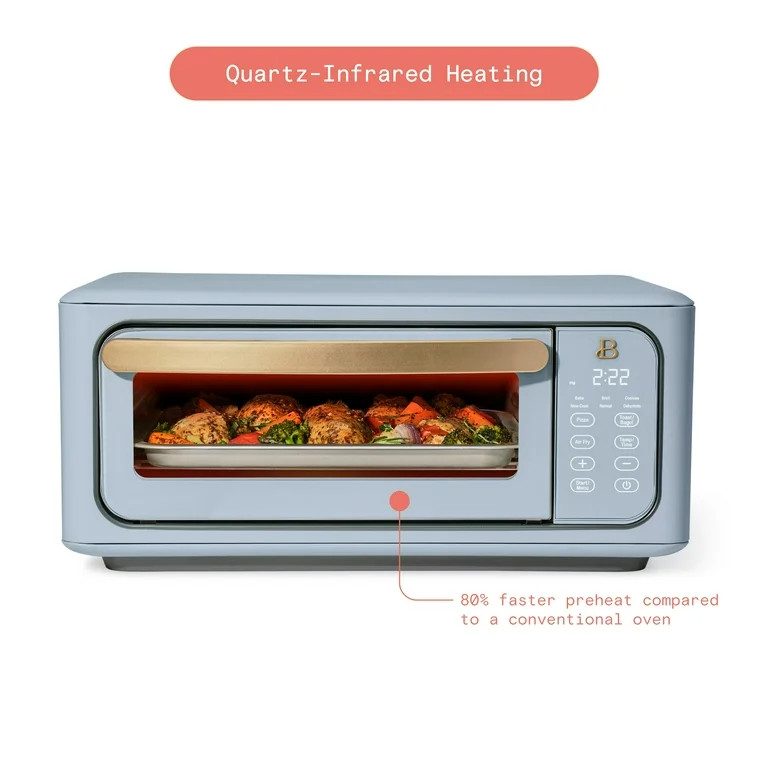 Beautiful Infrared Air Fry Toaster Oven, 9-Slice, 1800 W, Cornflower Blue by Drew Barrymore - Wal... | Walmart (US)