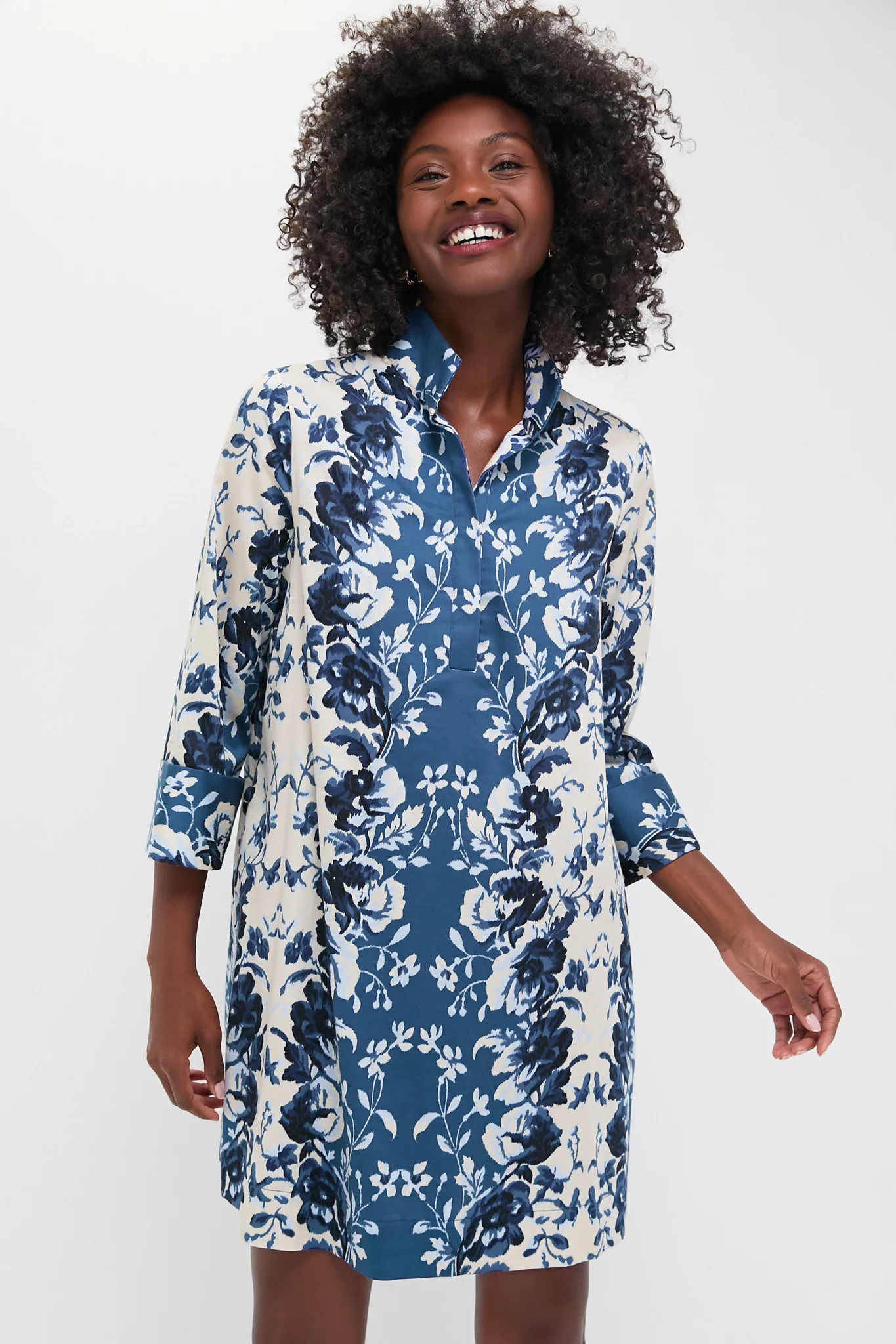 Indigo Reflection Stretch Cotton Megan Dress | Tuckernuck (US)