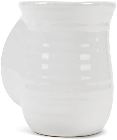 Elanze Designs Ribbed Solid White 14 ounce Ceramic Handwarmer Mug | Amazon (CA)