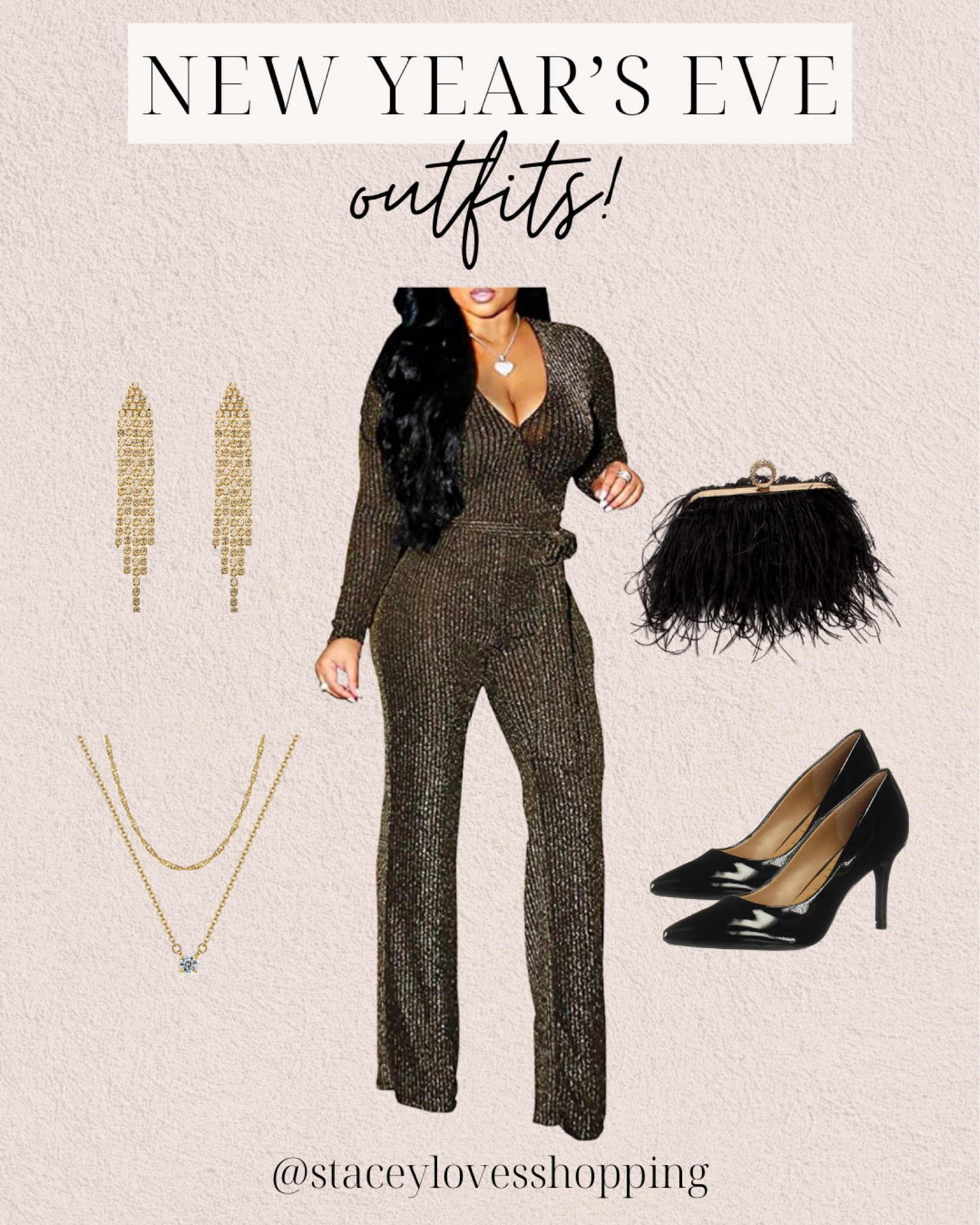 New years outfit - sequin jumpsuit, black pumps 

#LTKunder50 #LTKstyletip #LTKSeasonal