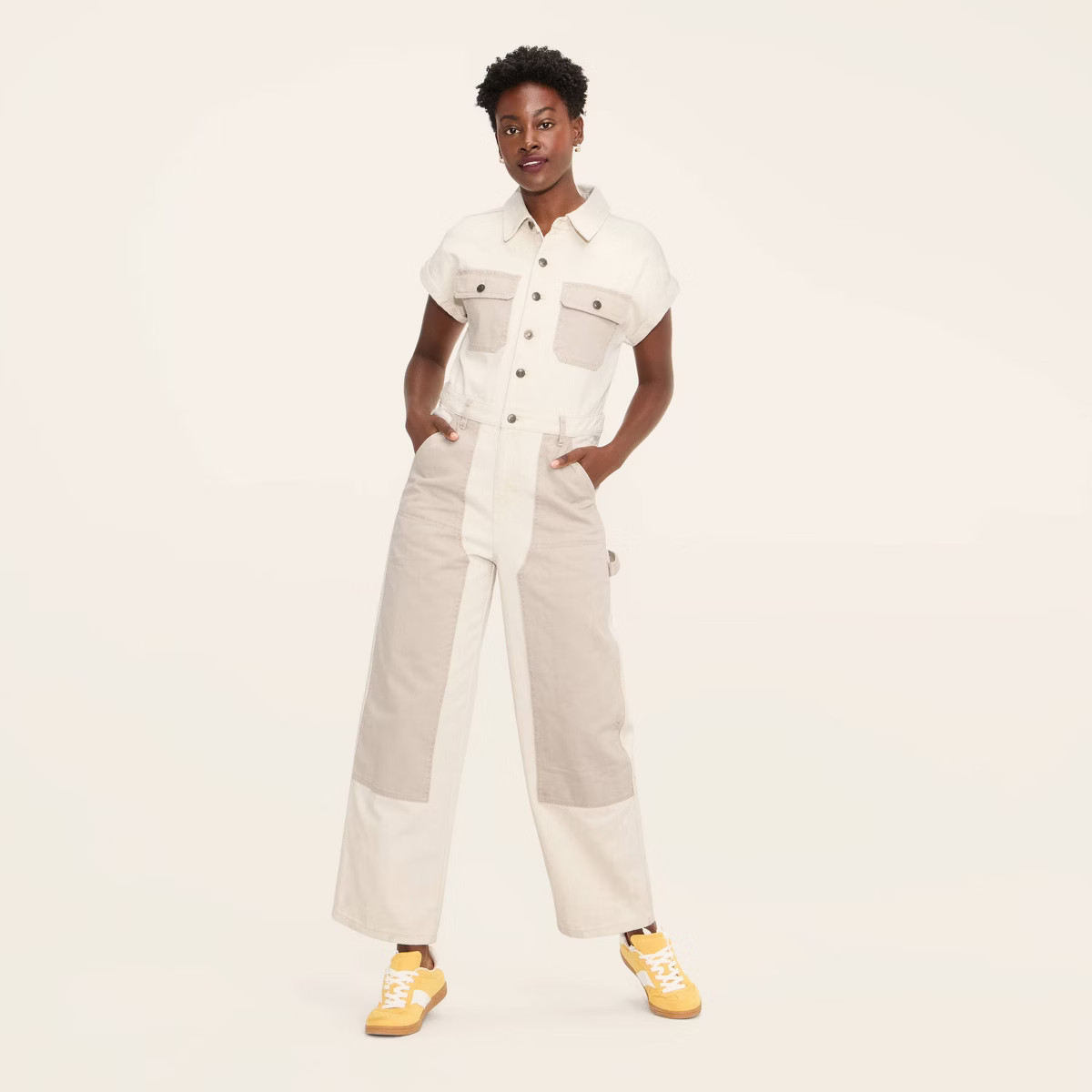Women's Short Sleeve Western Jumpsuit - Woolrich x Target Cream | Target