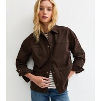 Women's Brown Long Sleeve Denim Shacket New Look | New Look (UK)
