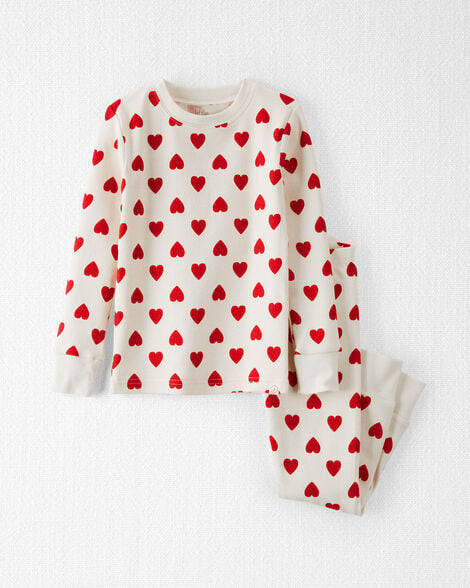 Little Planet Toddler Girls Organic Cotton Pajamas In Forever Hearts Print Toddler Size 3T Cream | Carter's Inc