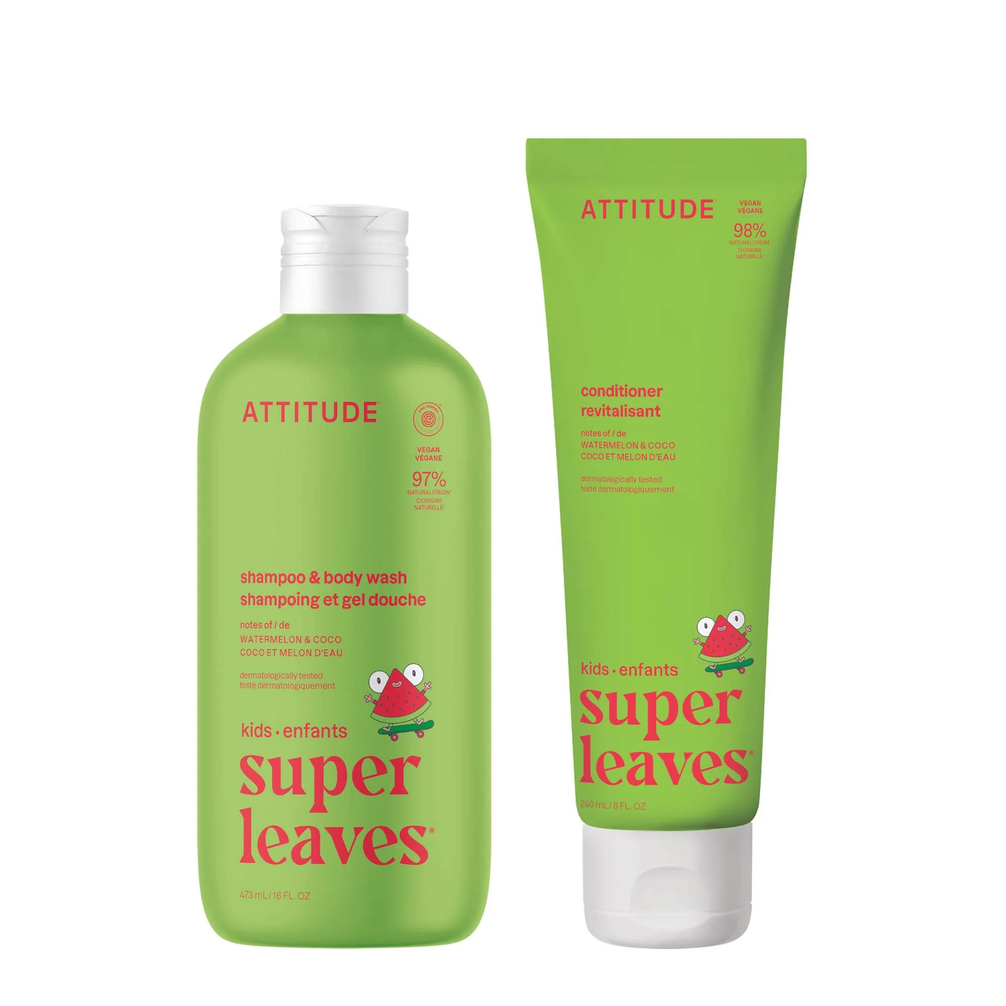ATTITUDE™ Kids Shower Duo + Conditioner / Watermelon & Coco / Bundle / EWG Verified® - Made by ATTITUDE™ | ATTITUDE Living