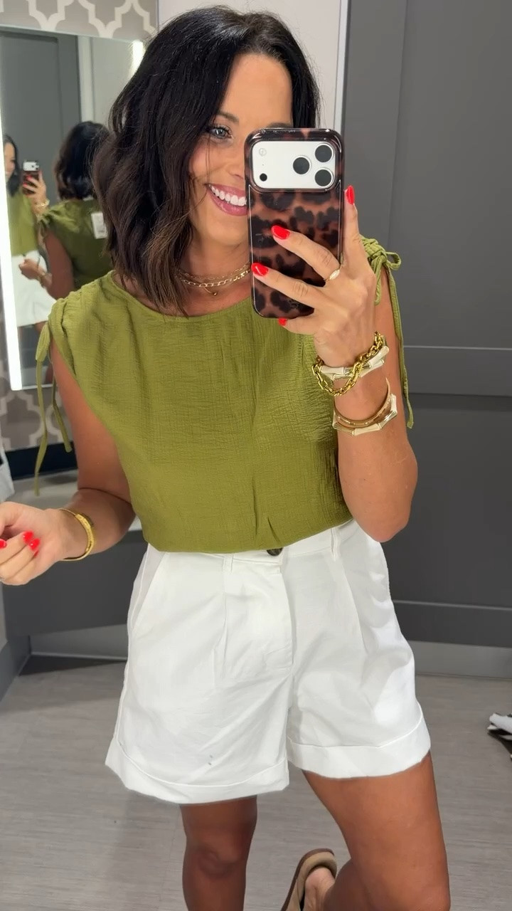 such an easy outfit to throw on and still look put together. 🤍💚 The color is even prettier in person, and the shorts are a closet staple. Wearing an XS to and shorts.

#TargetStyle #TargetFinds #TargetFashion #AffordableFashion #EverydayStyle #SummerOutfit #CasualStyle #LTKStyle #LTKCreator #OOTD