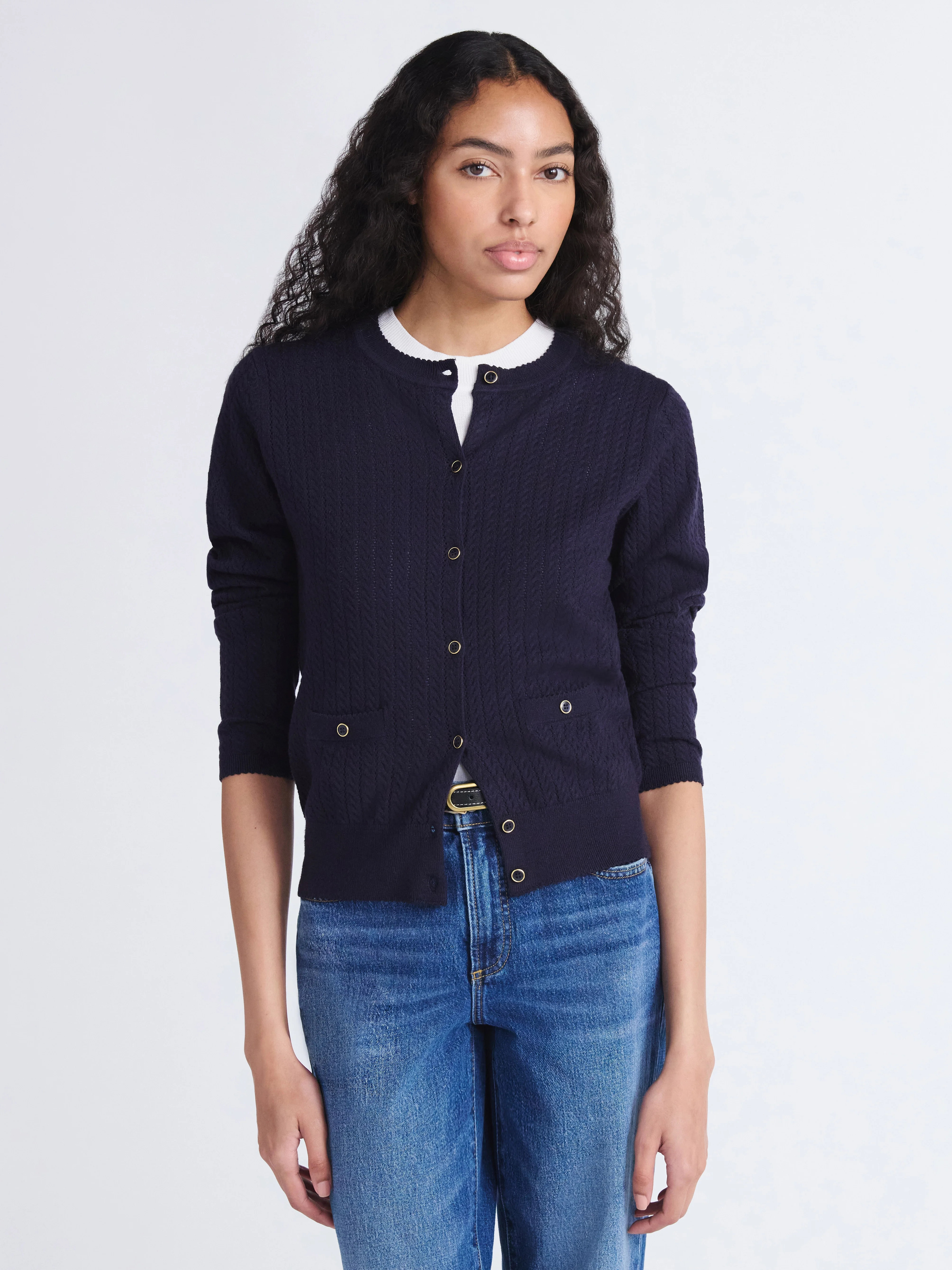 Free Assembly Women's and Women's Plus Cozy Yarn Welt Pocket Cable Cardigan Sweater, Midweight, S... | Walmart (US)