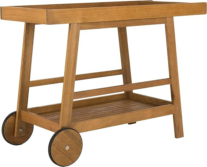 Safavieh PAT7032A Collection Renzo Teak Indoor/Outdoor Bar Cart | Amazon (US)