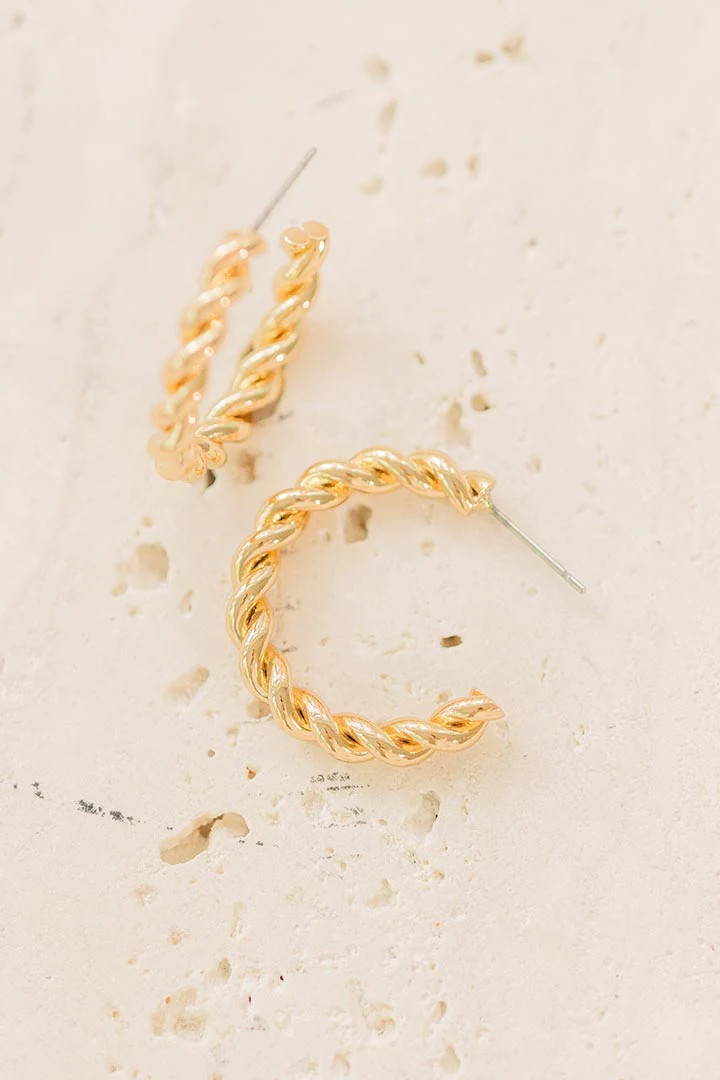 Gold Twisted Hoop Earrings | Harper Meyers + Co