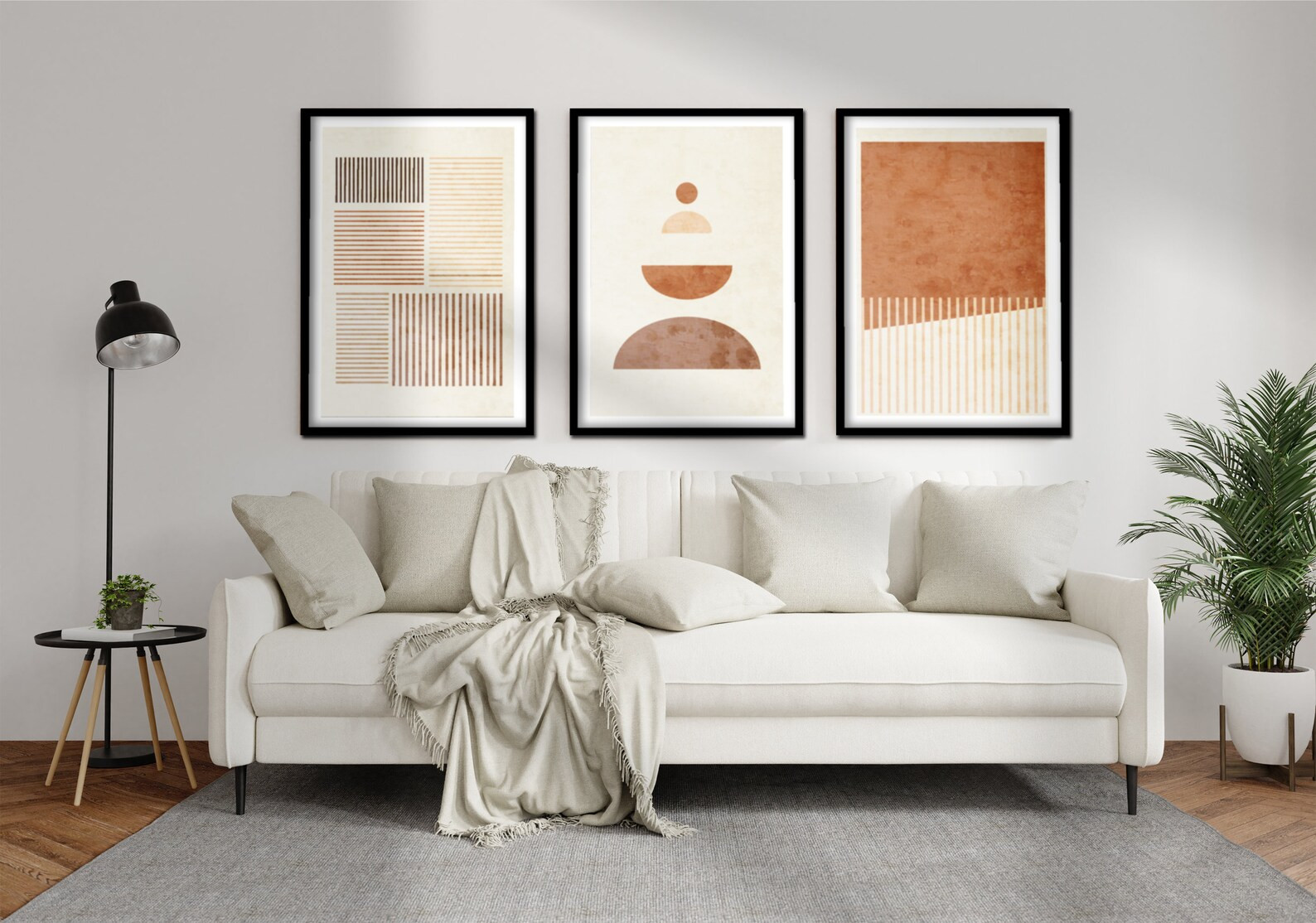 Set of 3 Geometric Prints Framed Abstract Canvas Prints - Etsy Canada | Etsy (CAD)