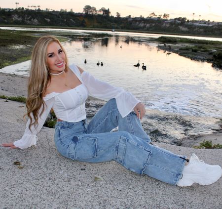 Have a great Memorial Day weekend everyone! 🇺🇸 You can catch me chillin’ with the back bay ducks.  

 My super attractive yet comfy baggy denim cargo pants 👖are on sale now for just $26.99 @fashionnova I’m wearing the size 0. White  
Corset top is also on sale for just $25.  Link to my outfit is up on my blog! I’ve included links to my other fav denim denim cargos, denim jumpsuits, corset tops and more!  I think you’ll love them all!!

#denim #cargopants #ootd #memorialdayweekend #blogger #trends #baggyjeans #corset #sheingals #fashionblogger #fashionstyle #fashionnova #styleinspo #styleinfluencer #trends #backbay #newportbeach #ducks #affordable #affordablefashion 


#LTKunder50 #LTKsalealert #LTKshoecrush