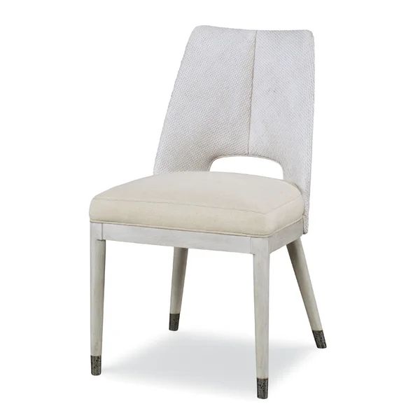 Curate Linen Solid Wood Side chair in Peninsula/Flax | Wayfair North America