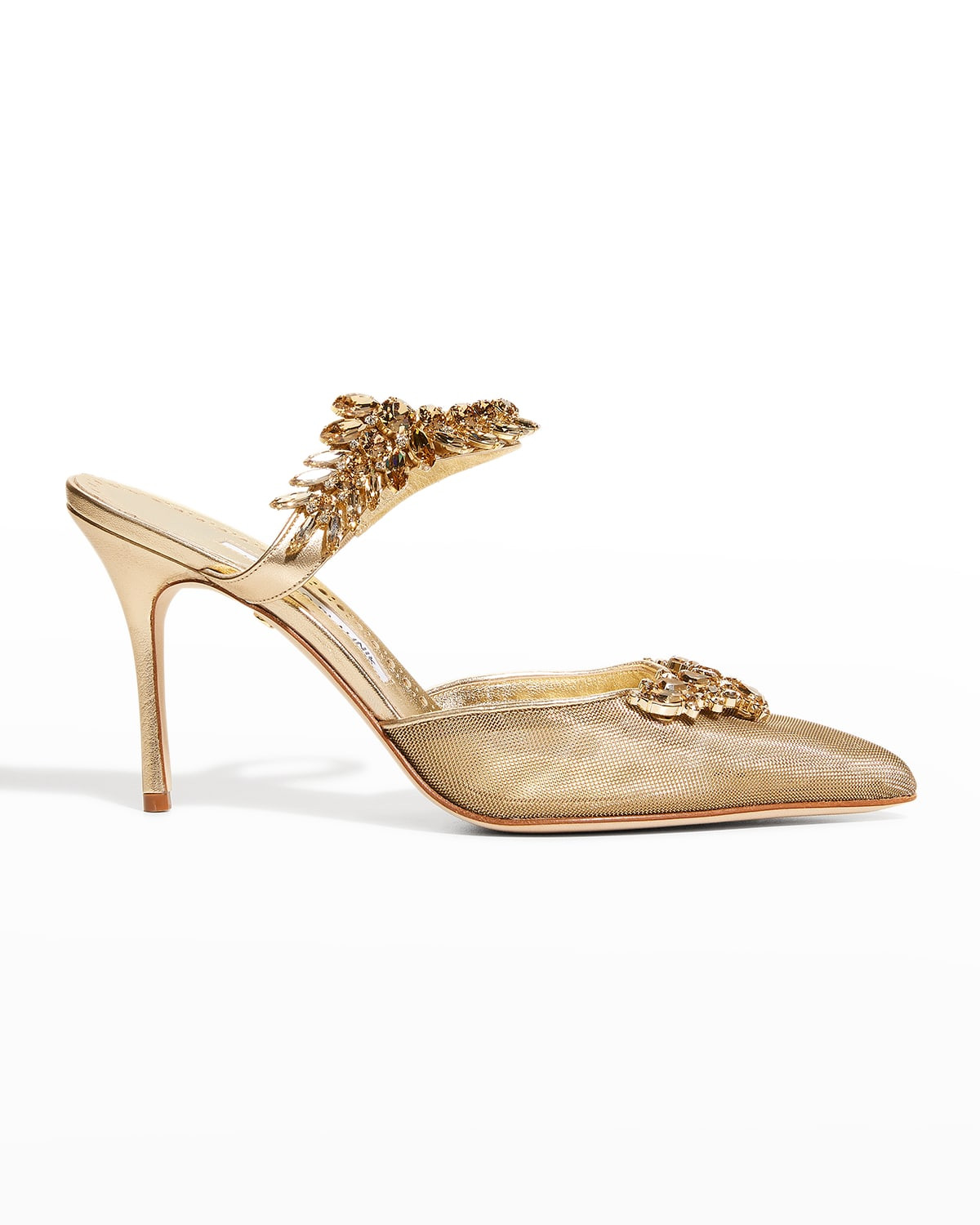 Lurum 90mm Gold Mules | Neiman Marcus