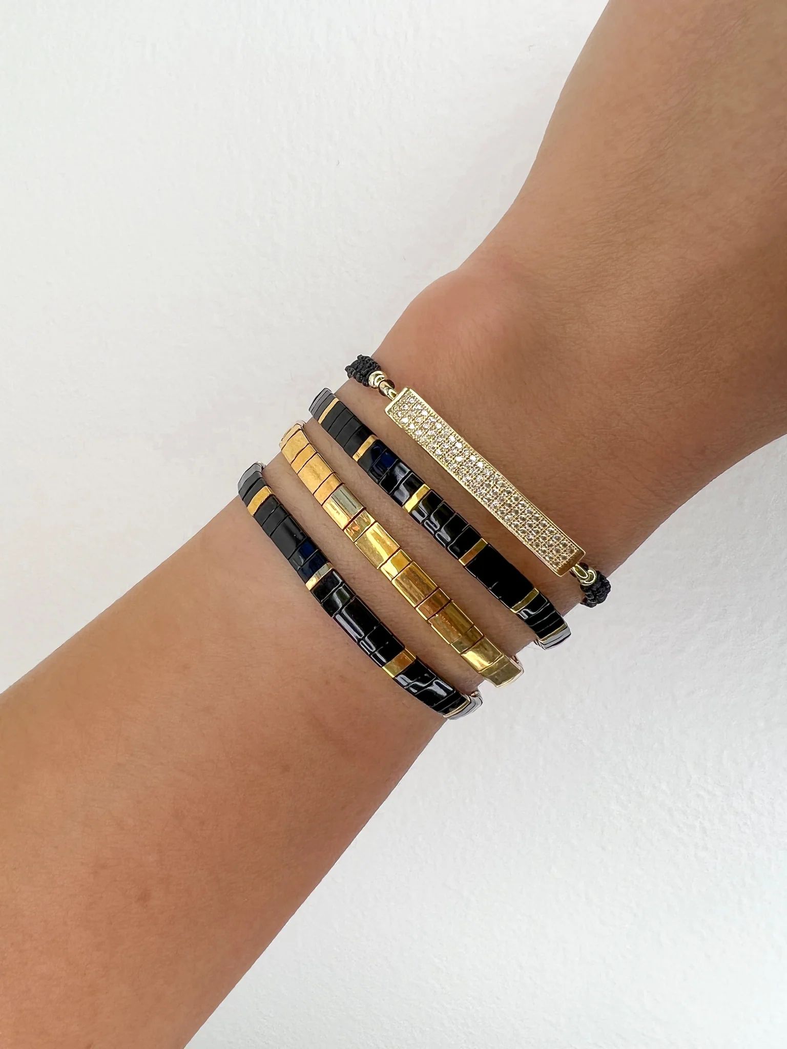 Saetta Nero Bracelet Set | Azzurra Capri