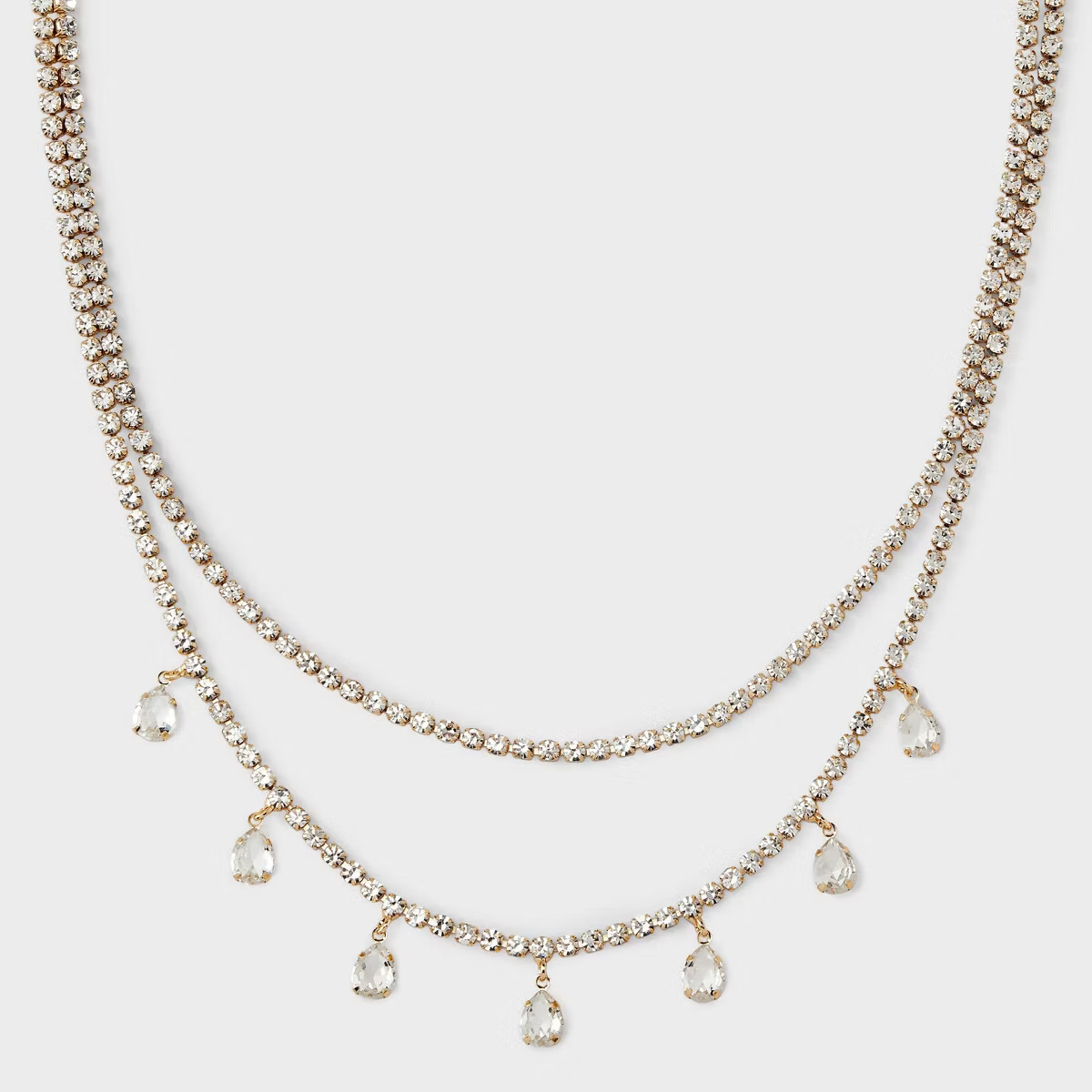 Multi-Strand Cupchain Necklace - A New Day™ Gold/Clear | Target
