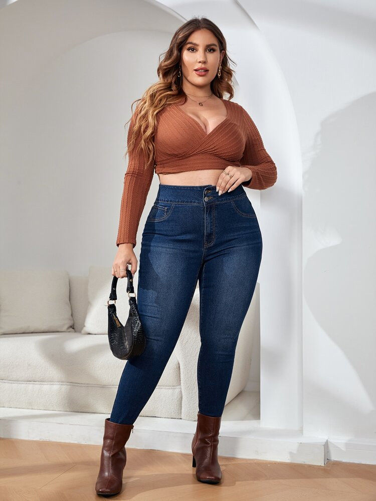 Plus High Waist Skinny Jeans | SHEIN