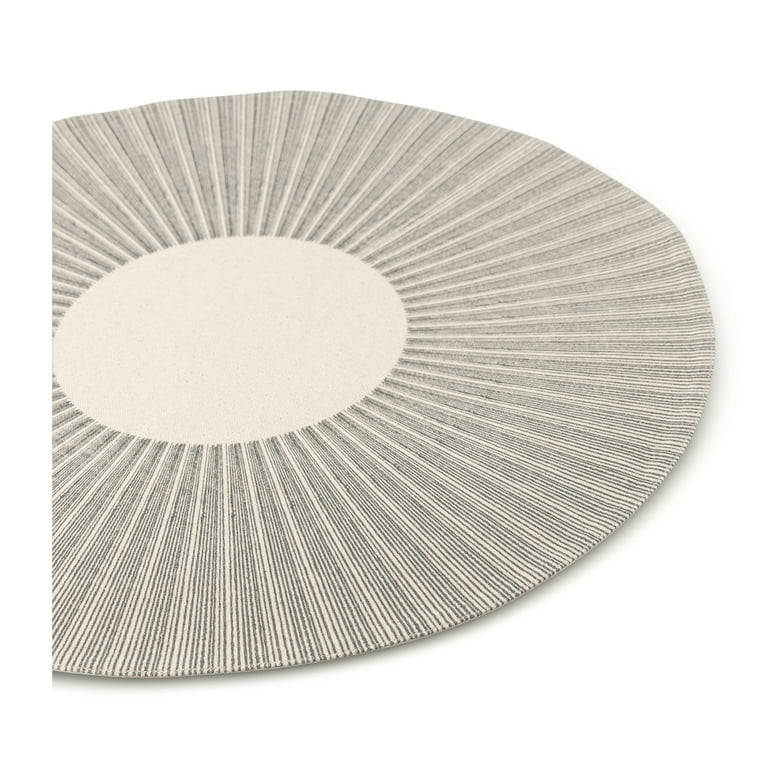 Thyme & Table Round Placemat, Ivory with Gray, 15 in | Walmart (US)