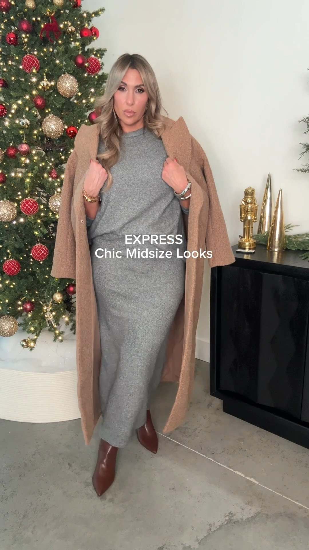 
The most incredible Midsize Approved holiday looks from Express. 

#DresstoExpress #ExpressPartner
@Express

3 Piece Red Suit (color: Racing Red) 
Blazer XL (has mid level stretch)
corset L (has mid level stretch)
flare leg pants 14L (mid level stretch). The size 12L fit but too tight in the thighs. If you have smaller thighs no need to size up. The pants are very tall girl friendly. They hit the ground with a 3 inch heel. 

Grey Sweater Set & Camel Coat 
size L in everything 

Red Sweater & Wide Leg Trousers
sweater (super luxe and soft) XL
wide leg pants 14L (stretchy waist) 

Sheer Crystal Embellished Top & Wide Leg
Sheer top XL
Black wide leg pants 12L (stretch waist)

Black Embellished Pants Suit
blazer XL (fits oversized) 
strapless top L (stretch, zipper, boning) 
pants 12L (def tall girl friendly. I have length with a 3 inch heel) 
also linked a a satin bodysuit option and satin top option that would pair nicely 

Velvet Bow Dress with Fur Coat
Dress L (size down, the dress has stretch) The straps are adjustable. The cups do not have underwire. 
Fur Coat L (size down runs big; the L still fit me perfectly oversized) 

Black Ponte Belted Pants Set
Blazer with Gold Belt L (has stretch) 
Ponte Wide Leg Pants L Long (has stretch; runs big size down) Also comes in a flare style also linked 

black long sleeve bodysuit L
black rhinestone jeans 12L
black flare stretch trousers 12L

#holidaydress #holidayoutfit #christmasoutfit
  

Express fashion, winter wardrobe essentials, monochrome outfit, holiday outfit, christmas eve outfit, midsize style  

#LTKSaleAlert #LTKTall #LTKHoliday #LTKMidsize

#LTKMidsize #LTKHoliday