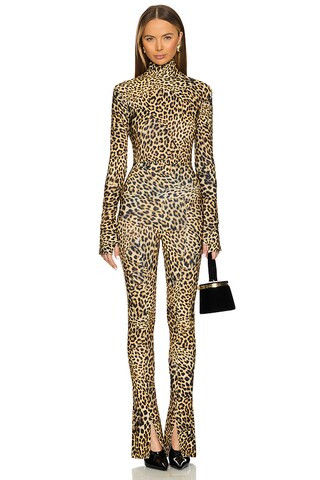 Slim Fit Long Sleeve Turtleneck Top in Cheetah Patch | Revolve Clothing (Global)