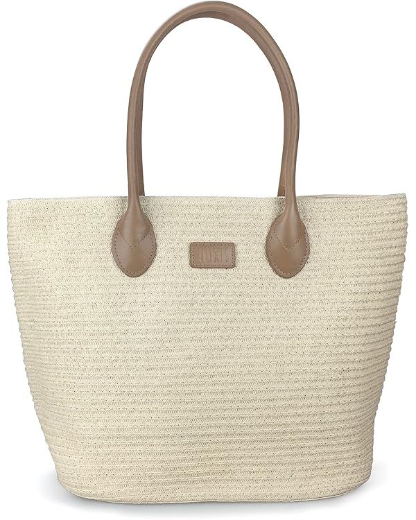 Straw Rattan Women Tote Summer Beach Shoulder Handbag Medium Size 17.8''x12.6"x5.1" | Amazon (US)