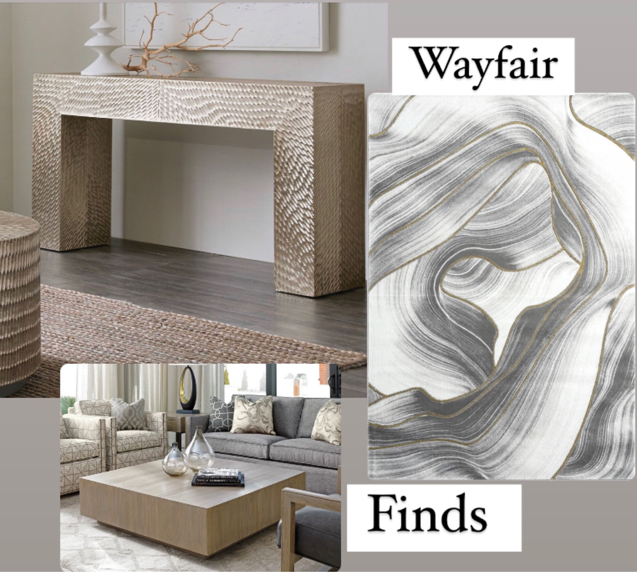 Wayfair finds ✨
| Entryway table | rug | Coffee table | Wayfair partner | Home essentials | modern decor | neutral | explore | discover 

#LTKstyletip #LTKFind #LTKhome