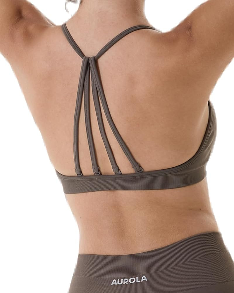 AUROLA Mercury Workout Sports Bras Women Athletic Removable Padded Backless Strapy Minimal Crop T... | Amazon (US)