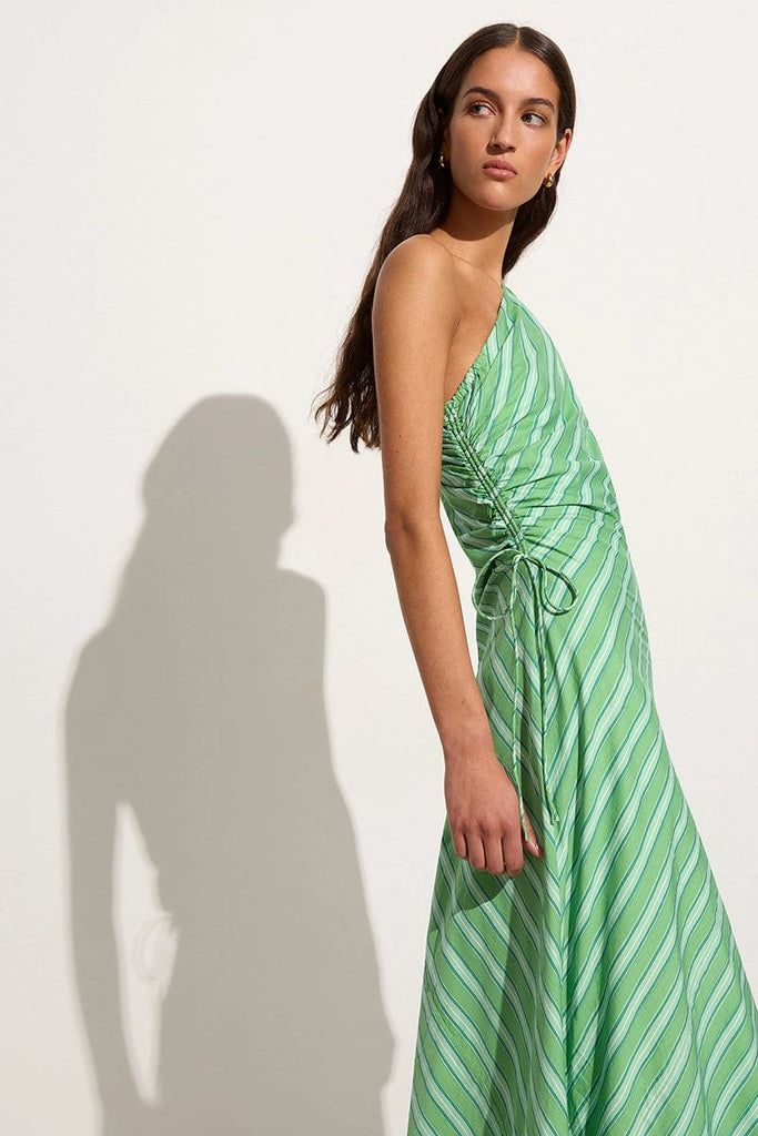 Laureles Maxi Dress Akaia Stripe Green | Faithfull (AU)