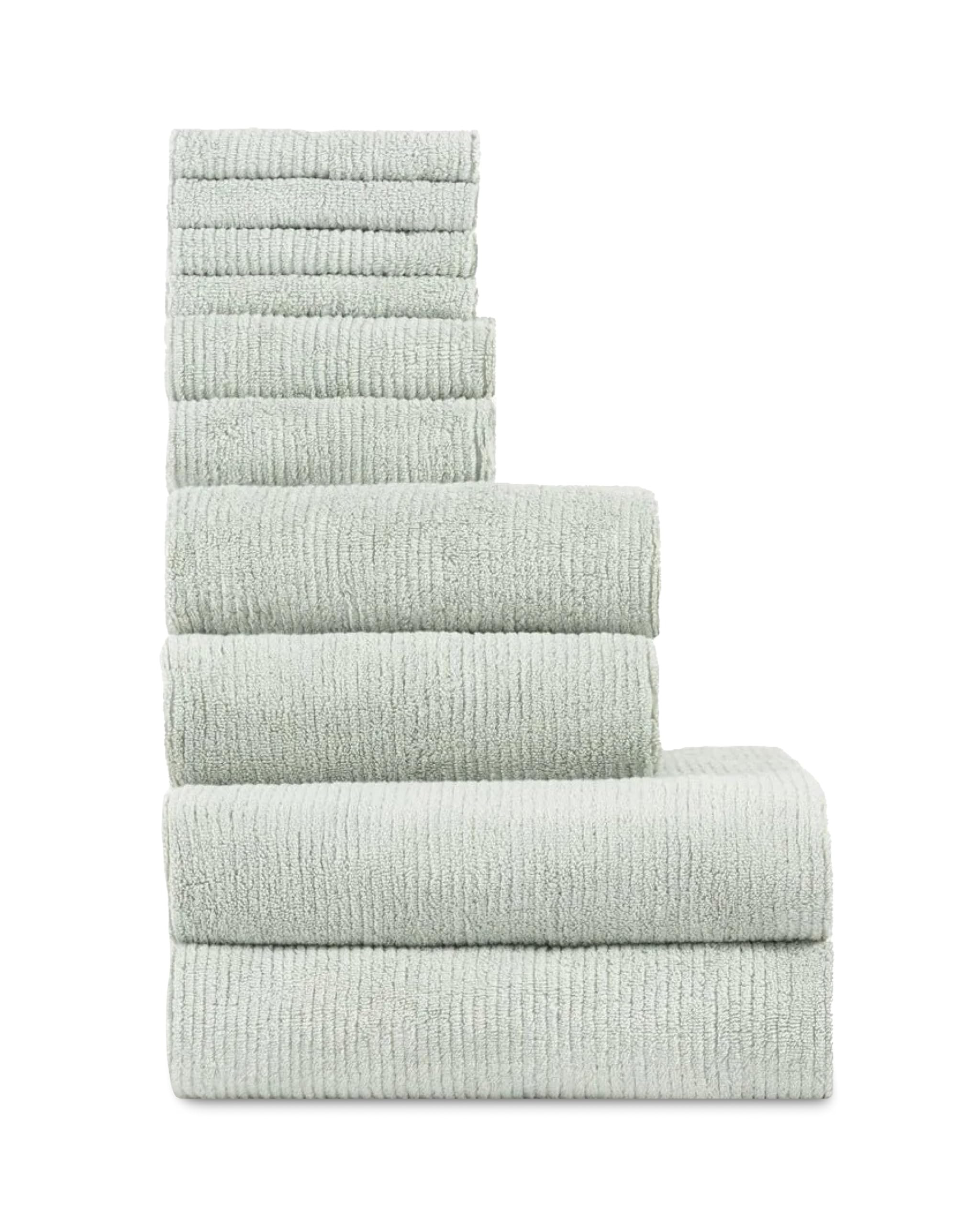 Cozy Earth Complete Ribbed Terry Bath Bundle - 60% Cotton 40% Viscose from Bamboo - Soft & Absorb... | Amazon (US)