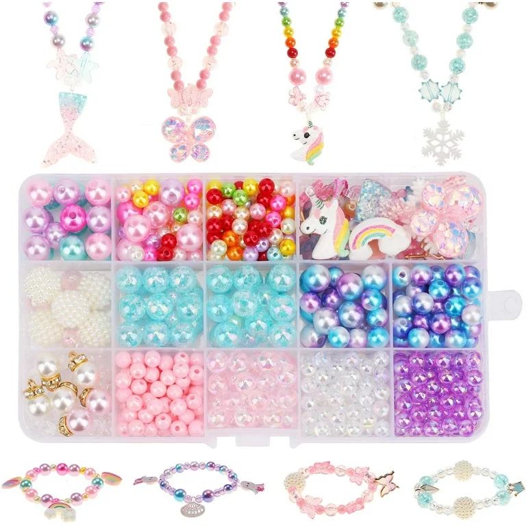 DIY Bead Jewelry Making for Girl, Children Unicorn Mermaid Butterfly Princess Necklace Bracelets ... | Walmart (US)