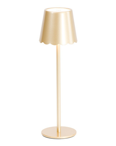 14in Scallop Shade Rechargeable Touch Lamp | TJ Maxx