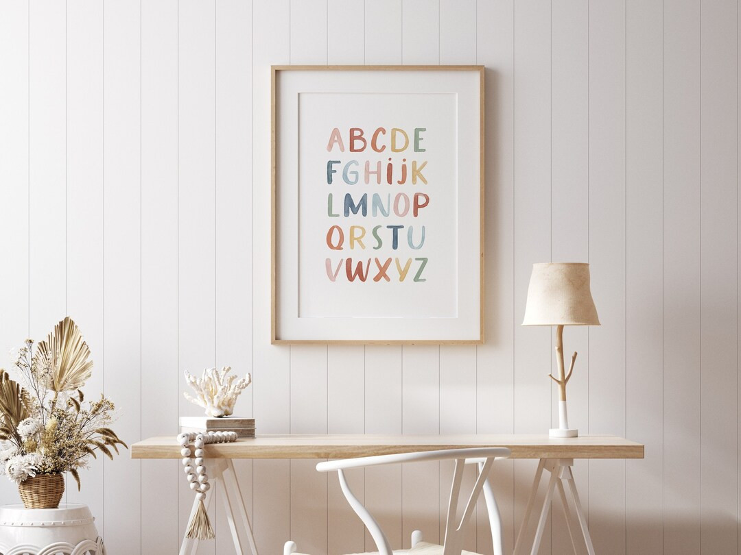 Rainbow Alphabet Poster Alphabet Print ABC Print Printable Educational Wall Art Kids Room Decor D... | Etsy (US)