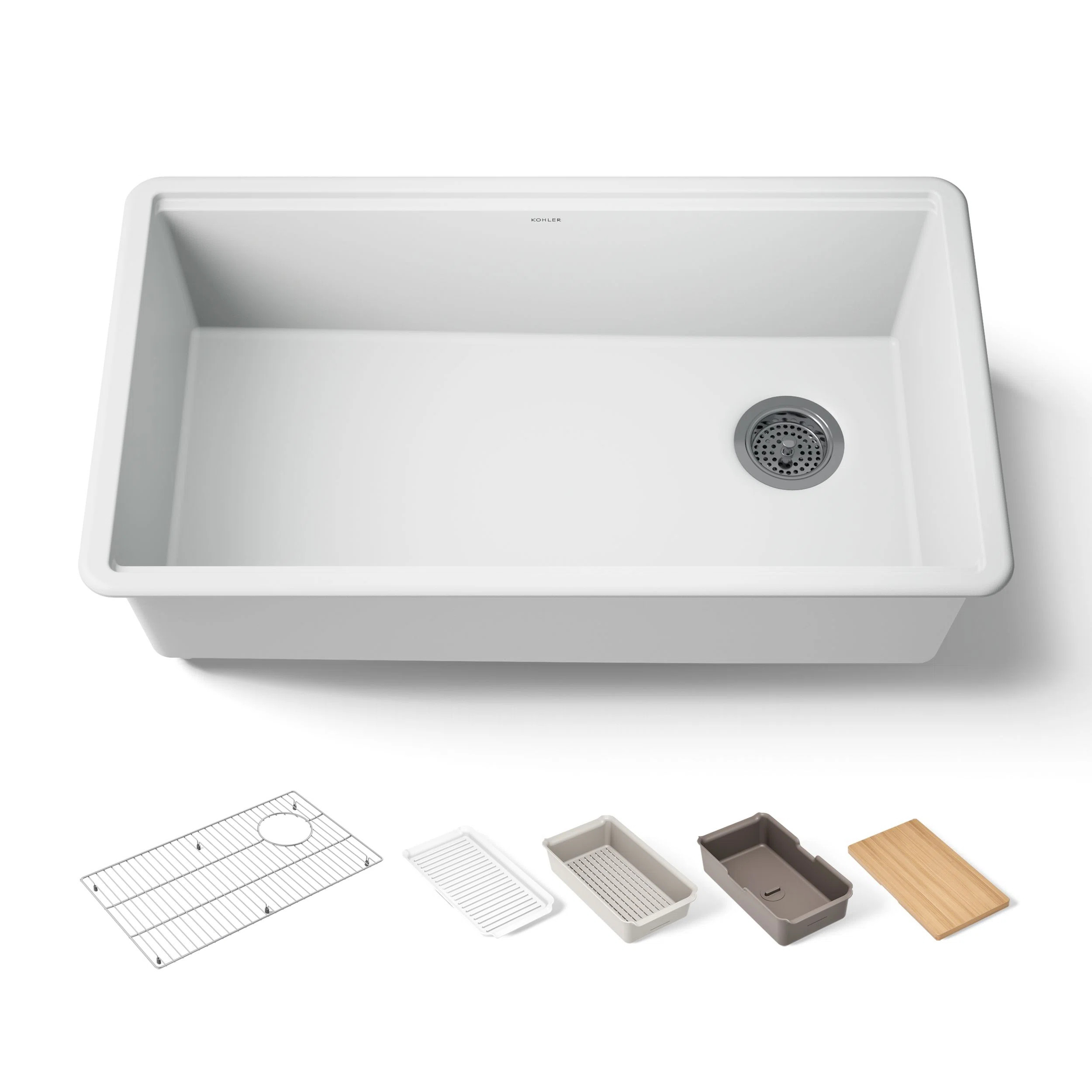 Billings 32-1/2 In. Undermount Single-Bowl Workstation Kitchen Sink K-33710-PC-CM6 | Wayfair North America