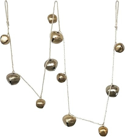 Metal Bell Garland, Gold Finish | Amazon (US)