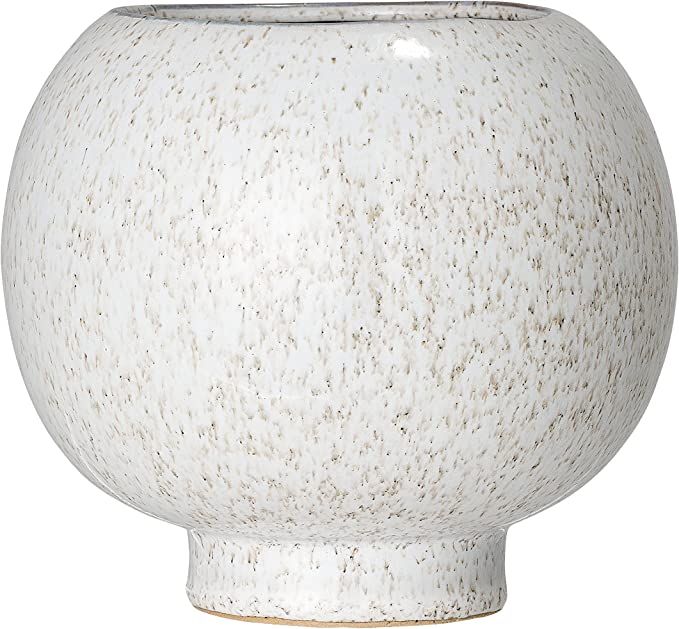 Bloomingville White Stoneware Flower Pot Large Speckled | Amazon (US)