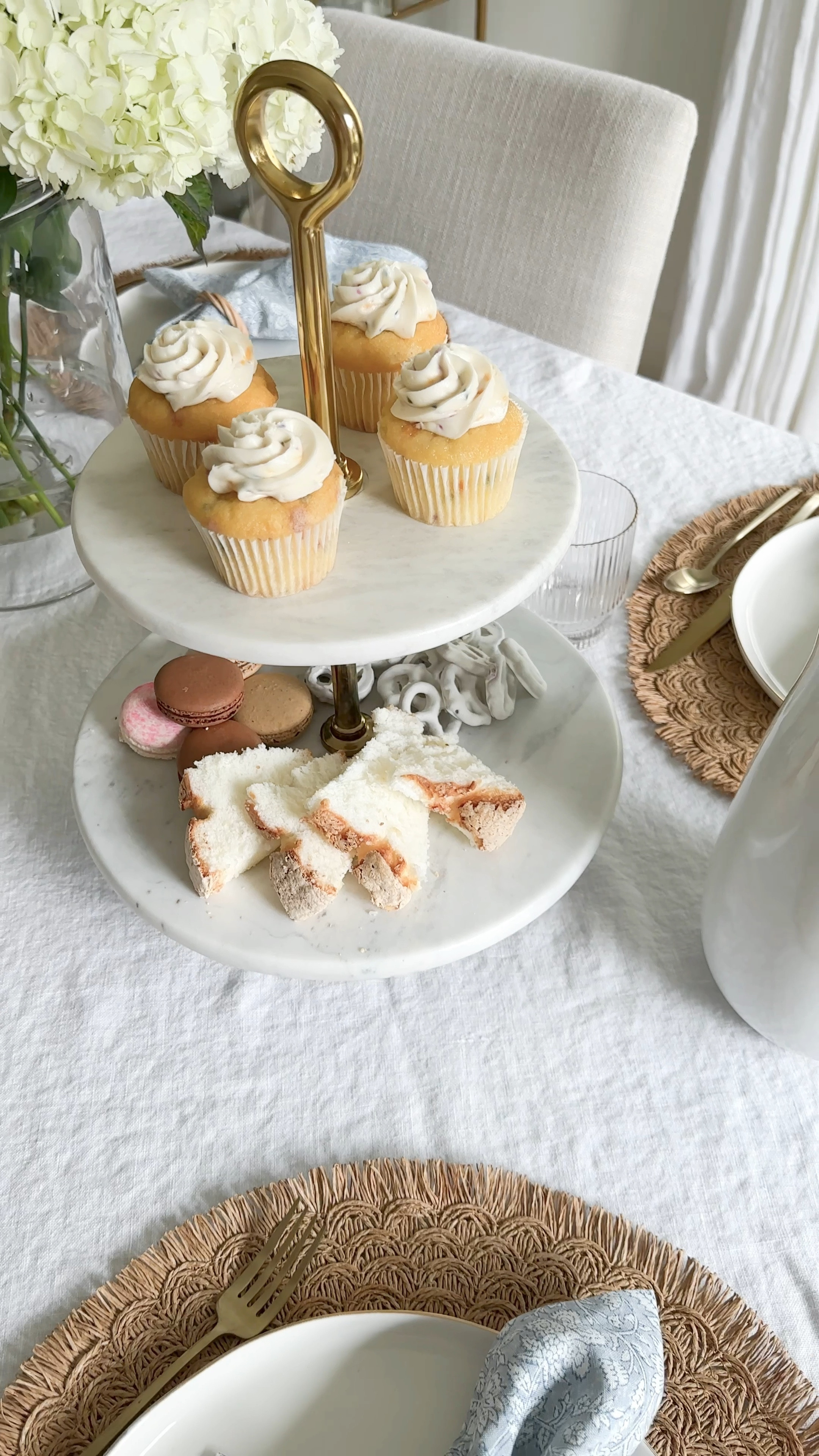 This is the prettiest serveware piece from @pepperandvetiver! It is marble and gold, and it screws together (making it easy to store). Serve appetizers or dessert on this! 

#LTKstyletip #LTKhome #LTKsalealert