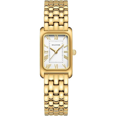 CHEETAH Women's Gold-Tone Dainty Watch, Retro Style Rectangular Case and Stainless Steel Band, Gi... | Amazon (US)