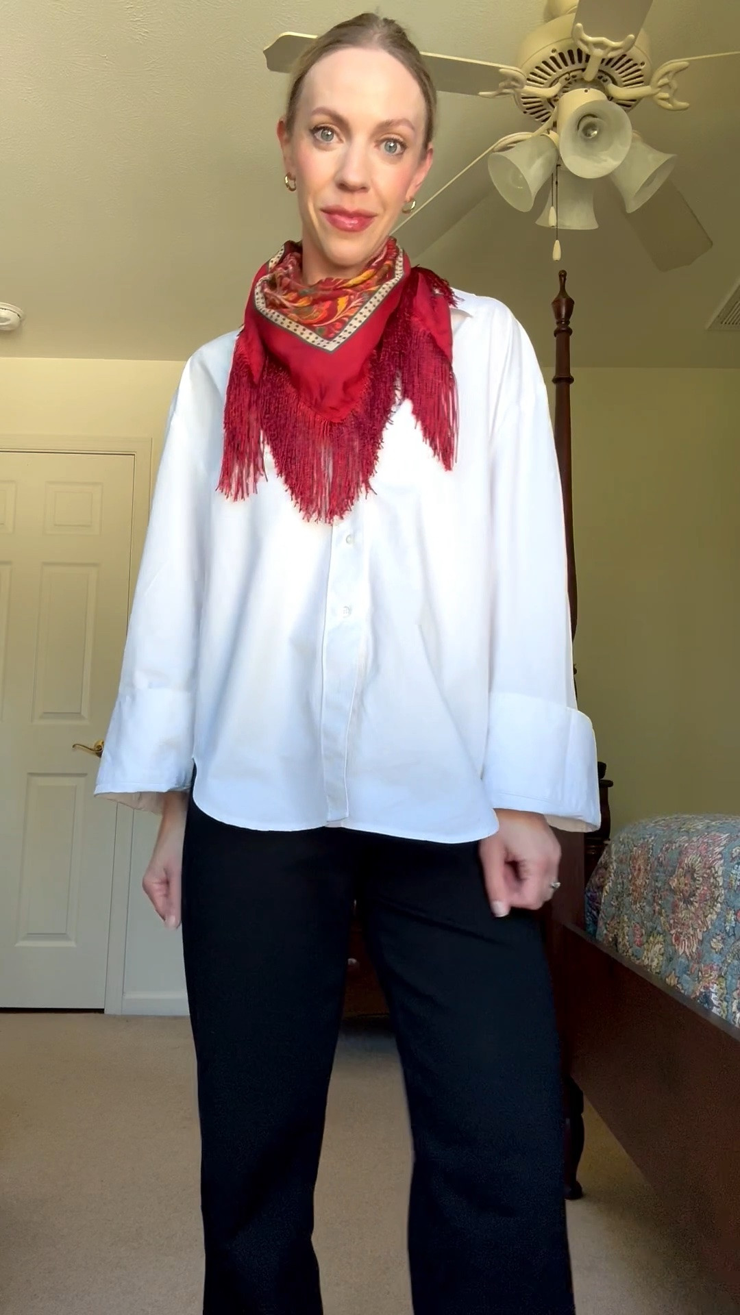 Fall workwear, office look, teacher outfit, @Fitory velvet flats