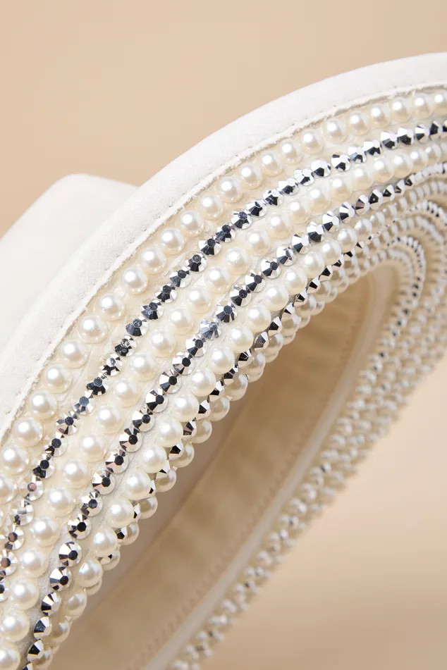 Cowgirl Commotion Ivory Rhinestone and Pearl Western Hat | Lulus