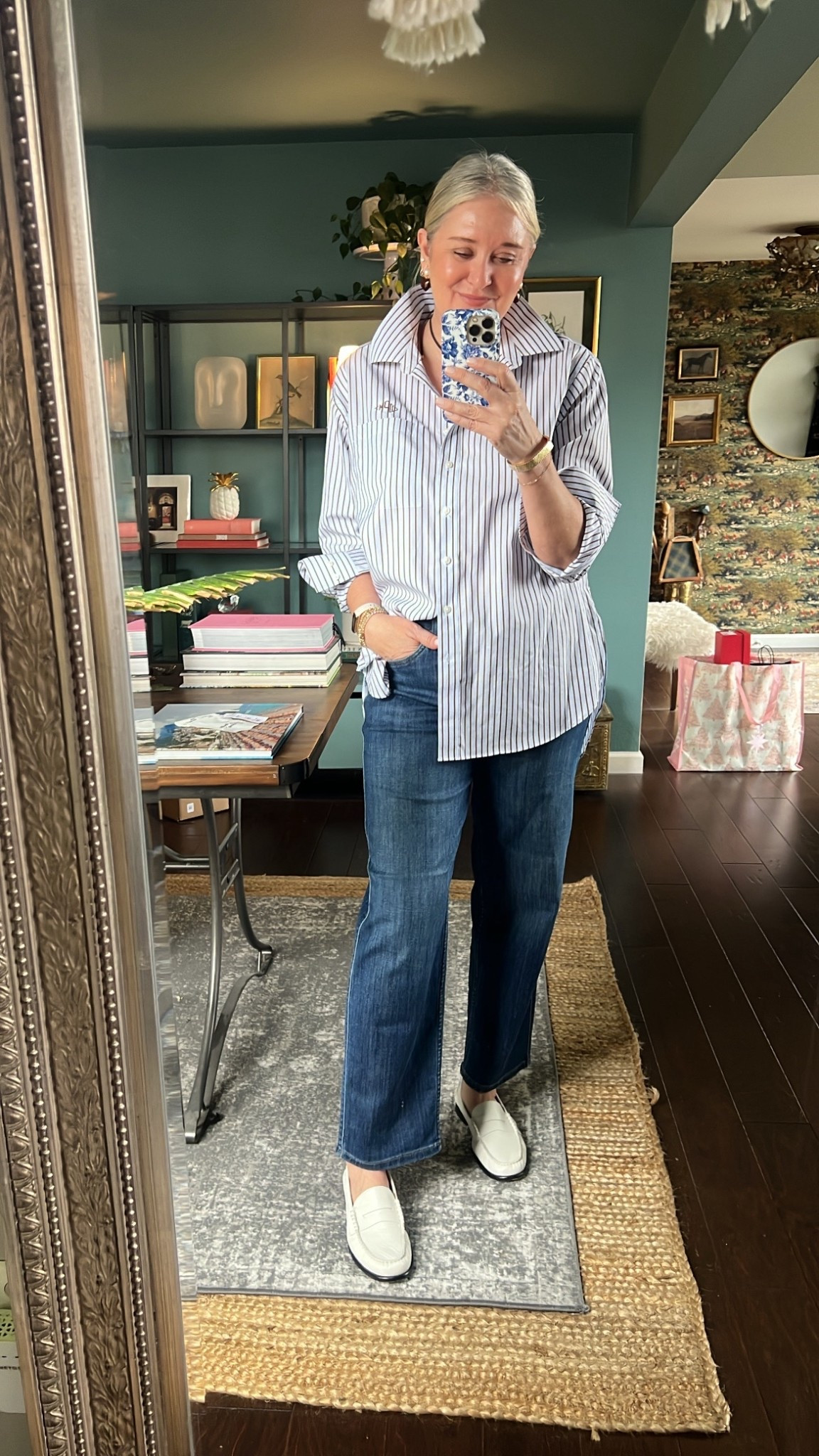 Today’s ootd 
Jeans by Duer girlfriend style 28/30
Shirt size Small monogrammed in chocolate brown

#LTKOver40 #LTKootd #LTKgrwm