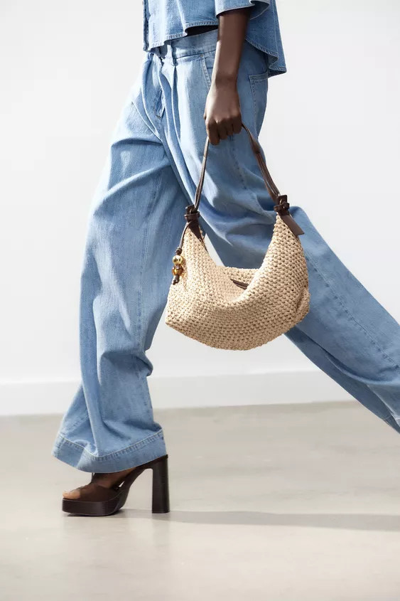 WOVEN SHOPPER BAG WITH CHARM | Zara US
