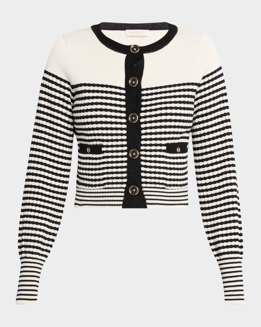 Ramy Brook Bea Textured Stripe Cardigan | Neiman Marcus