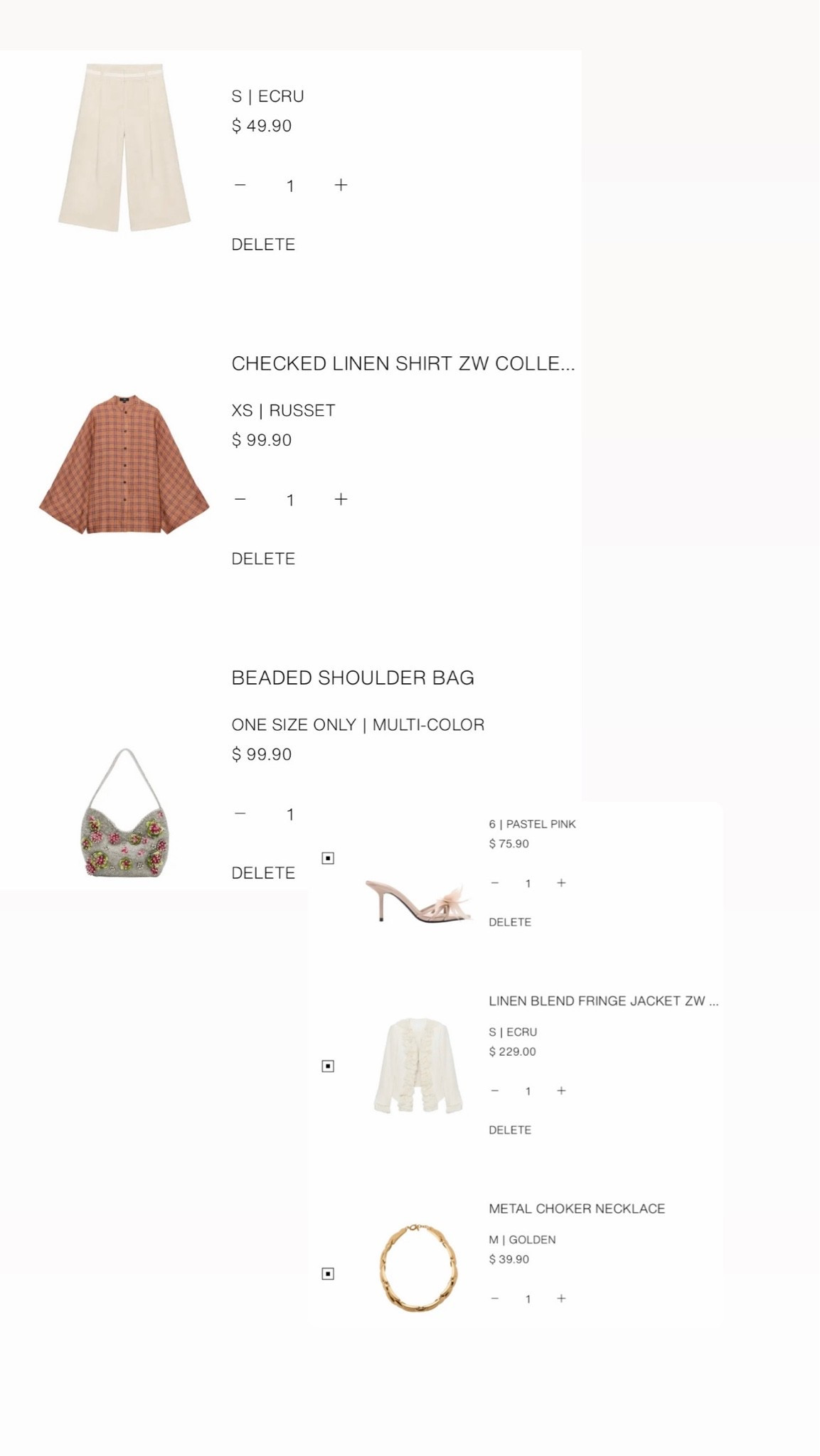 My recent Zara order!