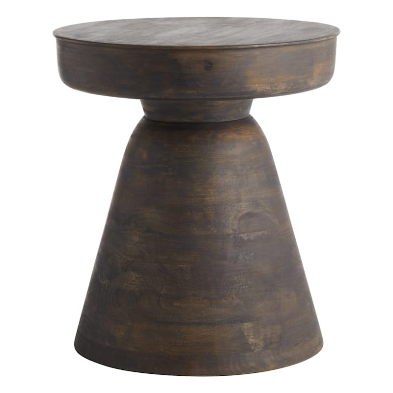 Dark Brown Wood Accent Table, 16x18 | At Home