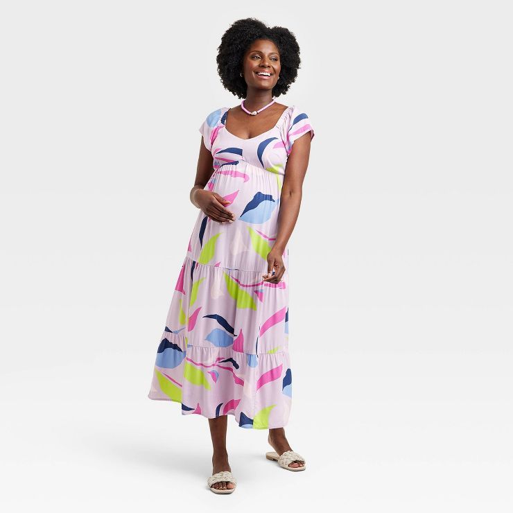Flutter Short Sleeve Woven Maternity Dress - Isabel Maternity by Ingrid & Isabel™ | Target