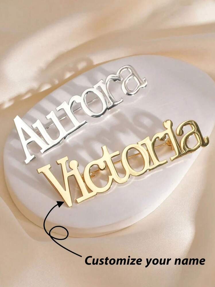 1PC Customized Name Pins, Personalized Name Tags, Initial Pins, Letter Pins, Name Lapel Pins, Bri... | SHEIN