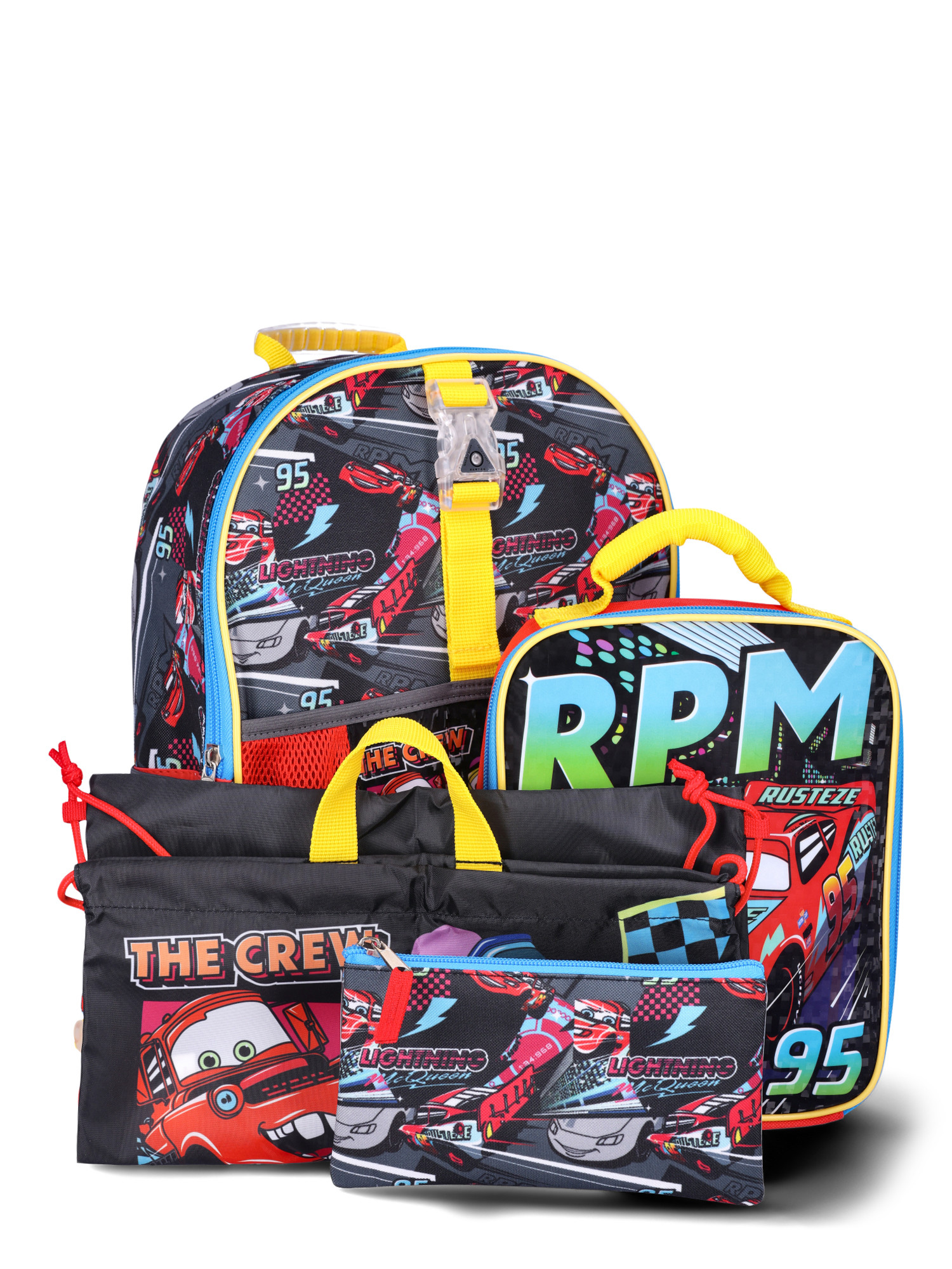 Cars Kids 14” Light Up Backpack 4-Piece Set, Multi-Color - Walmart.com | Walmart (US)