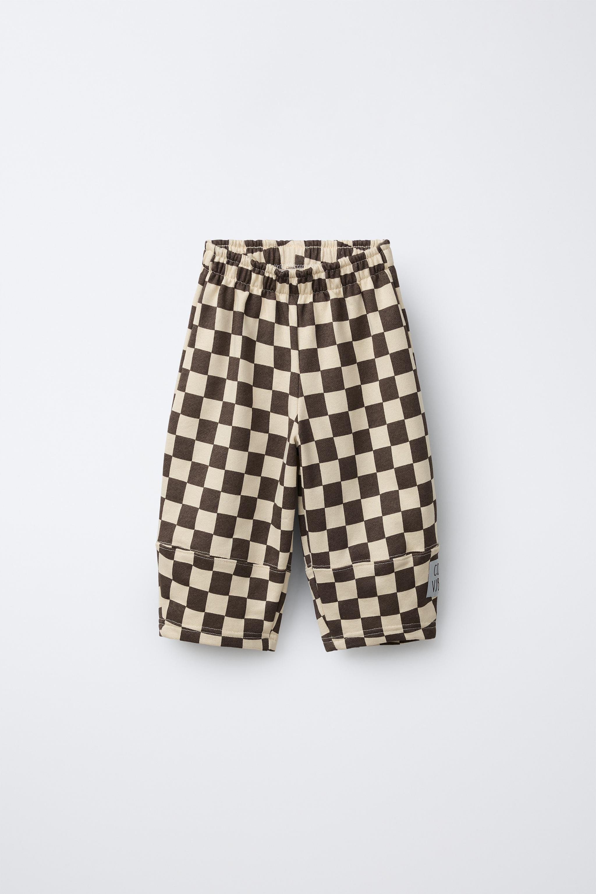 CHECKERBOARD BALLOON PANTS | Zara US