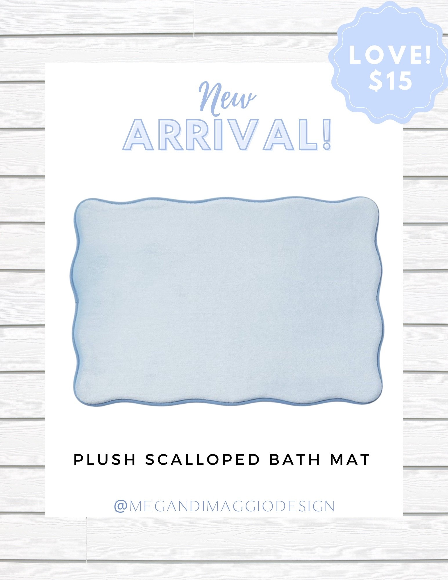 Pretty new $15 blue scalloped bath mat!! Machine washable and looks extra comfy too! 🙌🏻

#LTKFindsUnder50 #LTKHome