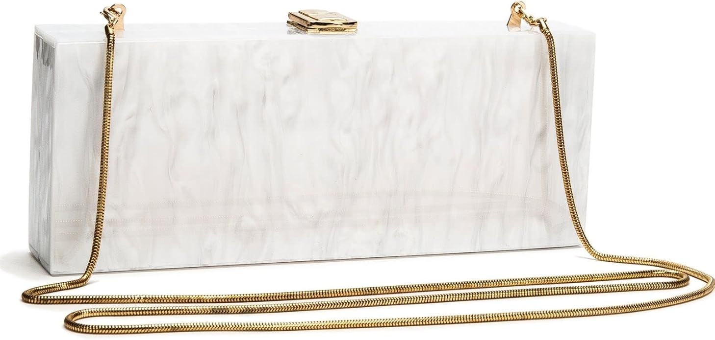 DQinLit Pearl Acrylic Clutch Purse - Elegant Evening Handbag Bag for Wedding Dinner Party Prom iP... | Amazon (US)